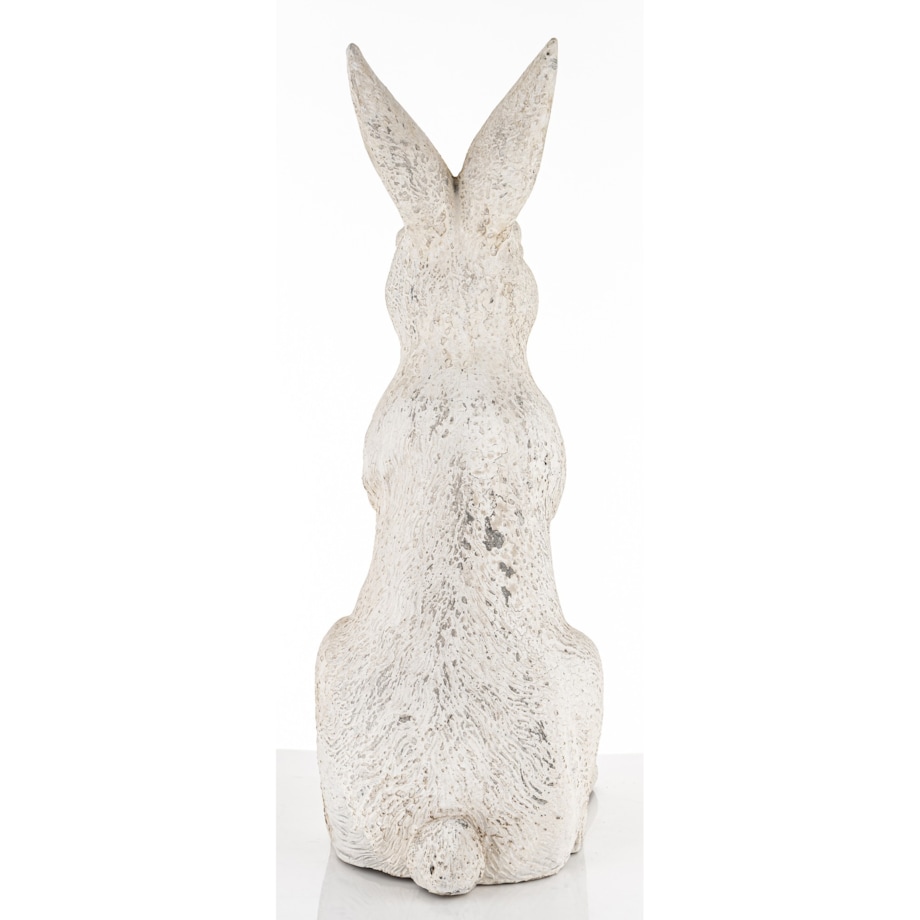 Dekoracja - duży siedzący królik 61x22x32 cm SZAREK