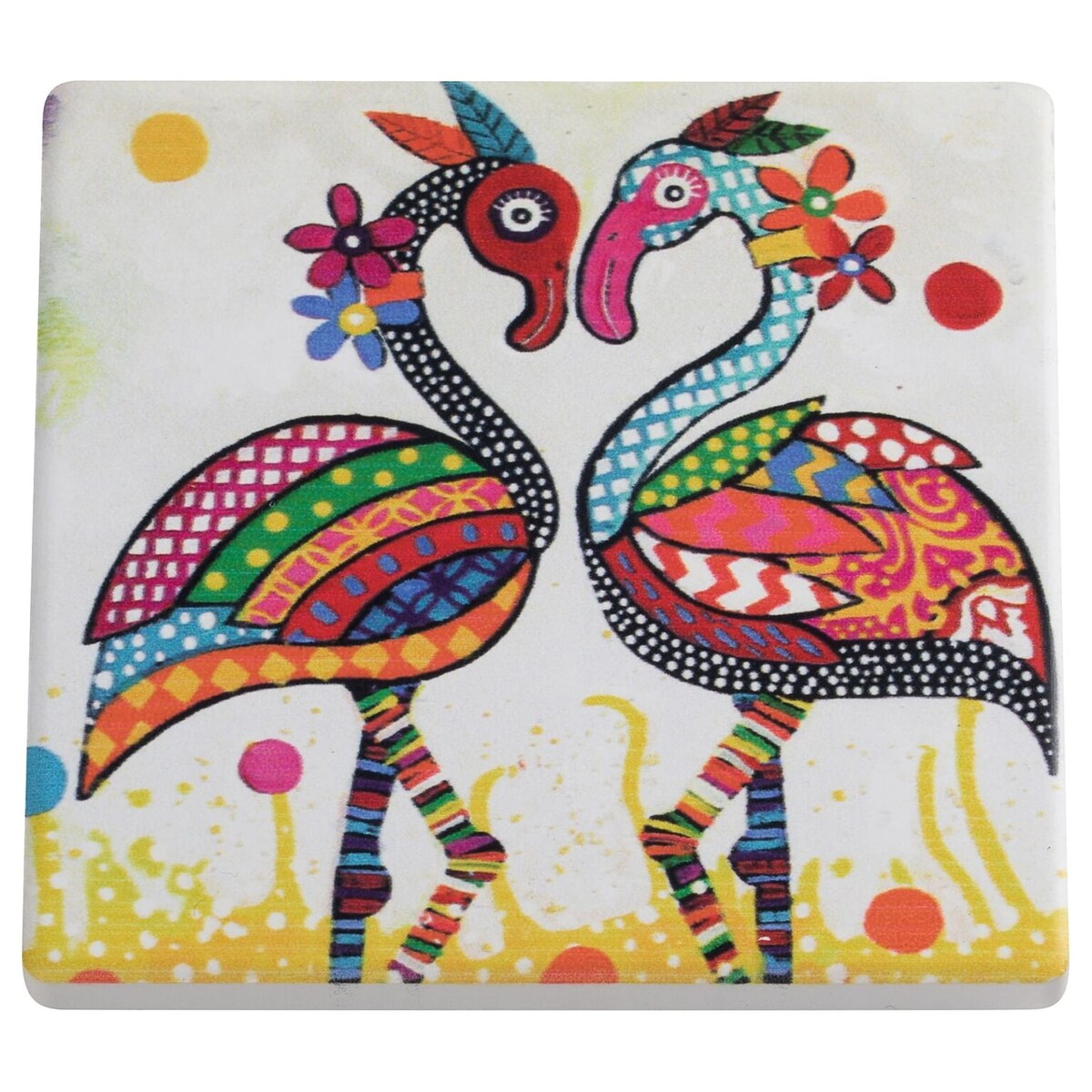 Podkładka pod kubek Smile Style Flamboyant, biała z nadrukiem