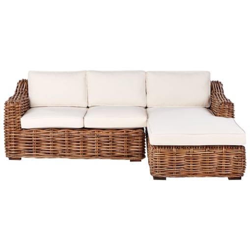 Sofa trzyosobowa dla 3 osób Lewostronny Rattan Naturalny BRIATICO