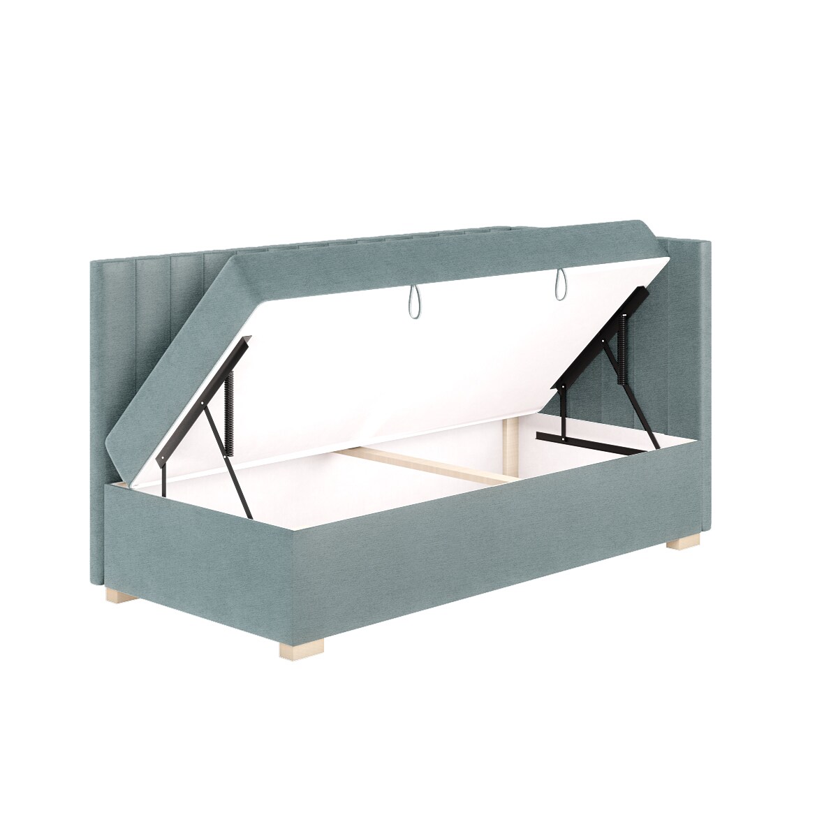 Mesonica Łóżko Snugi, linie błękitne, 90x200, Prawostronne