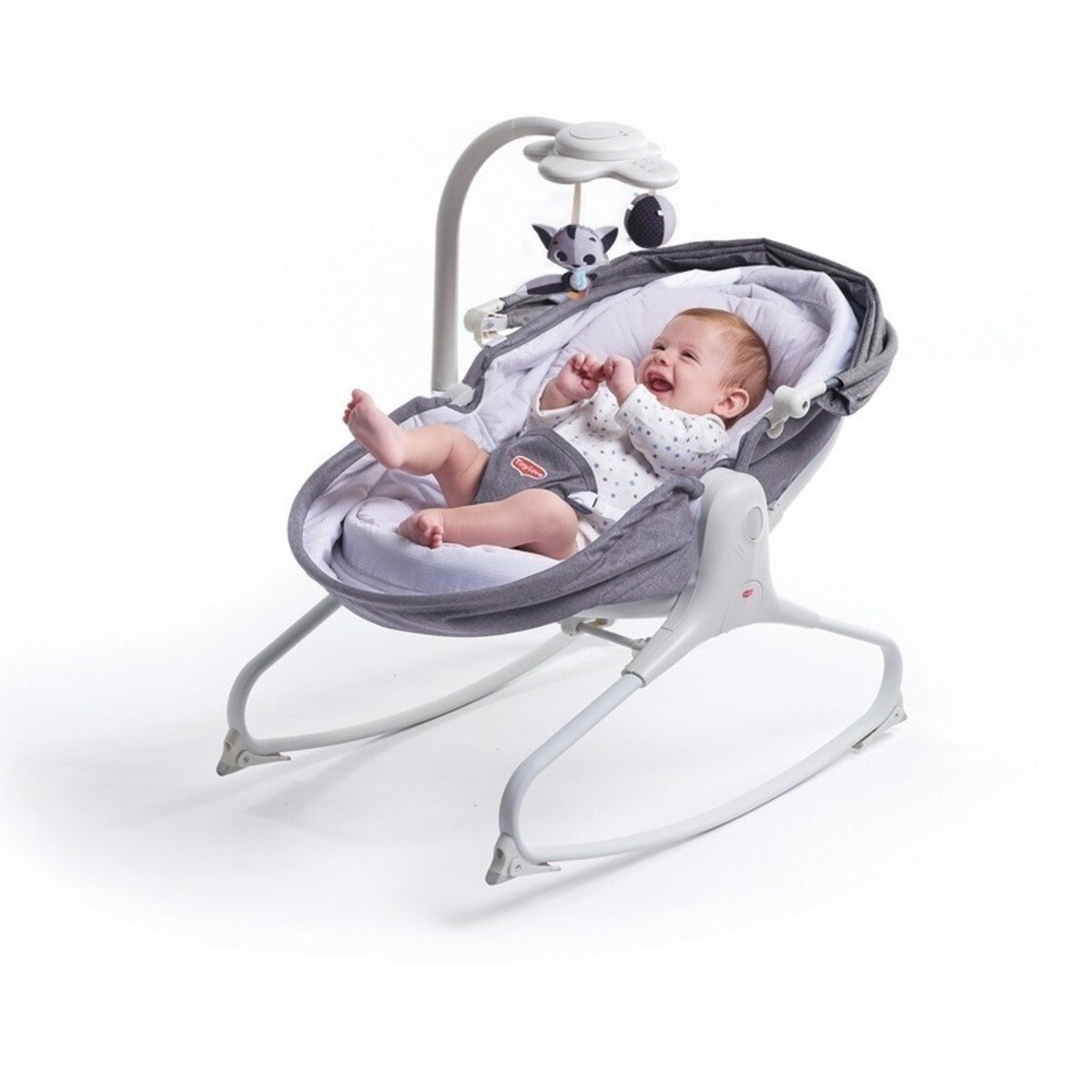 Wielofunkcyjny bujaczek Tiny z budką - Szary