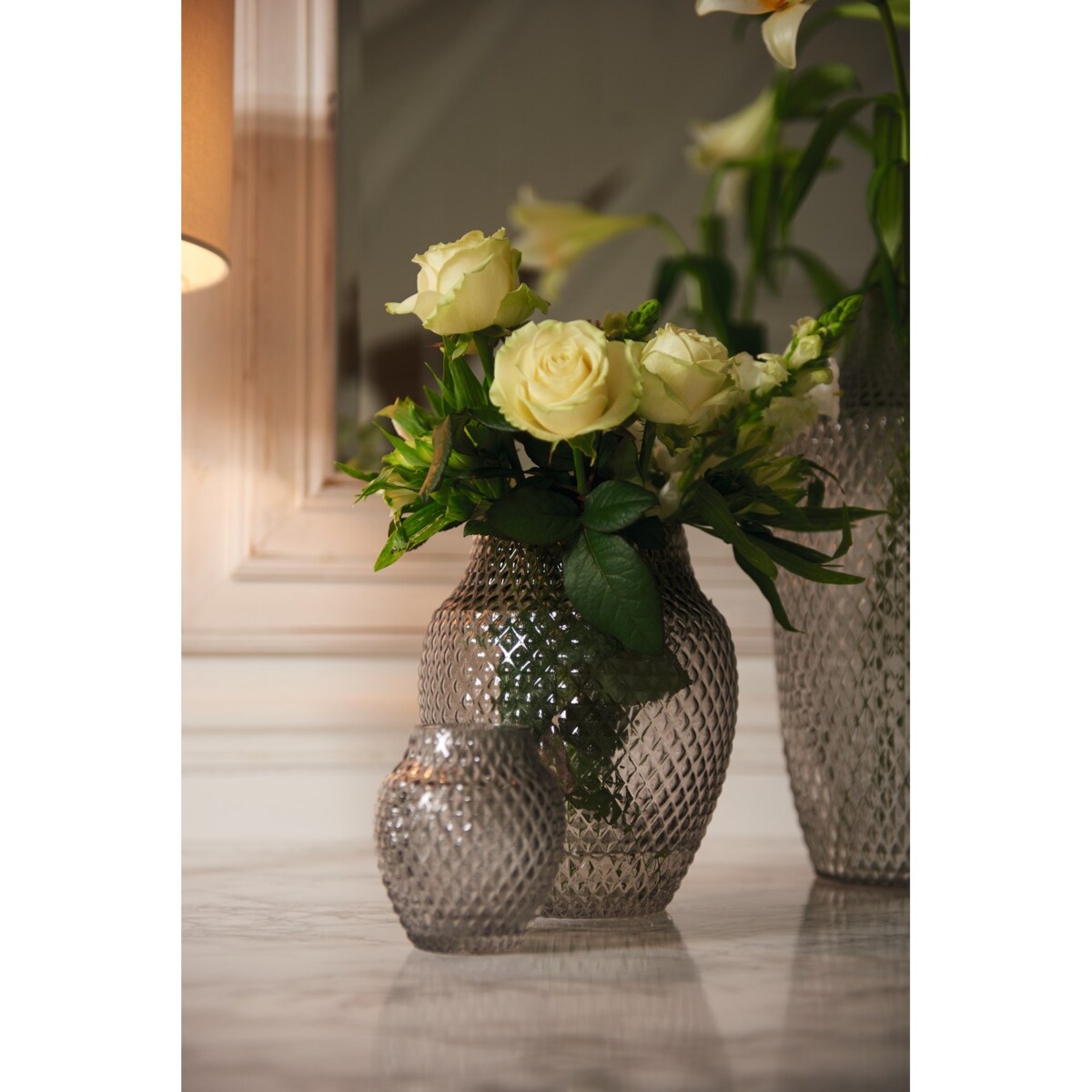 Wazon szklany h 11cm szary POESIA - Leonardo