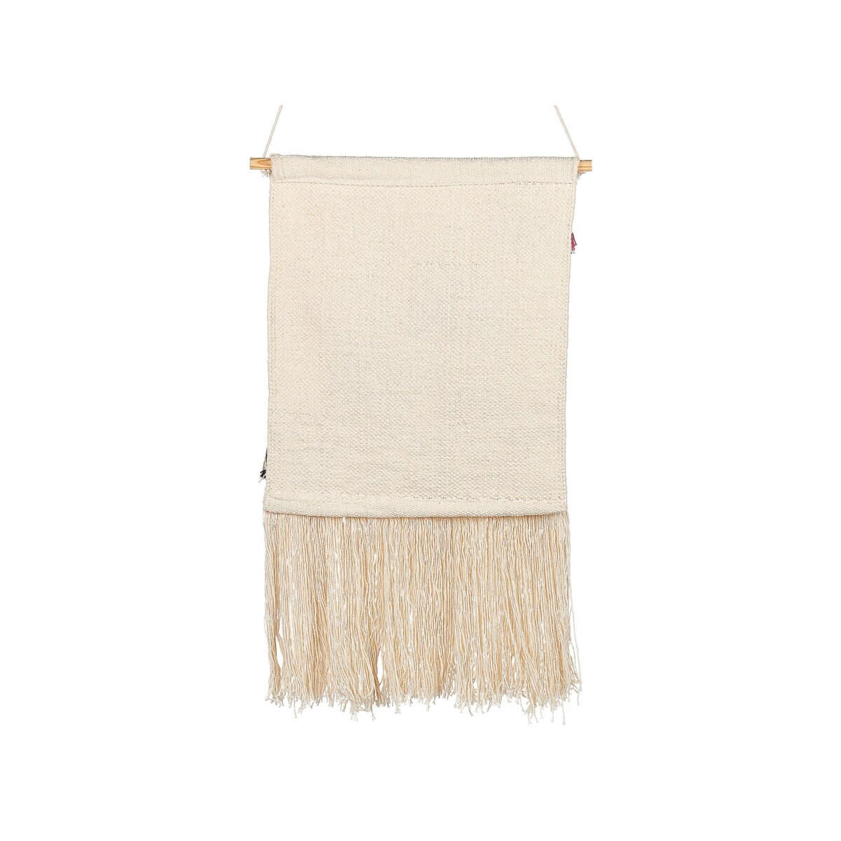 Dekoracja ścienna z frędzlami bawełniana beżowa BUREWALA