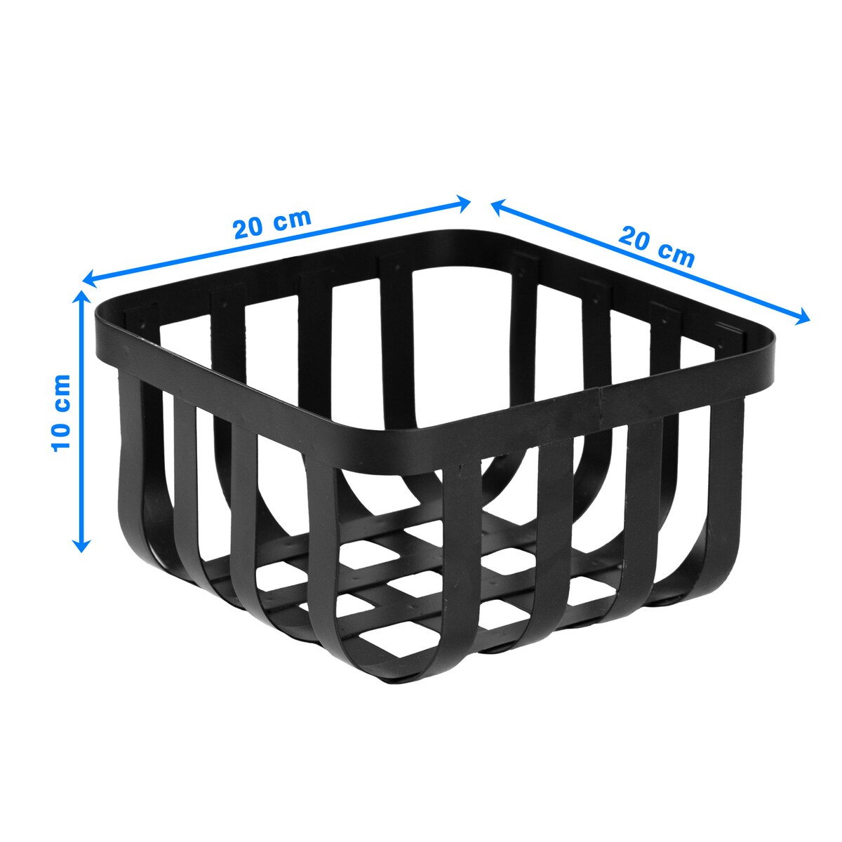 Koszyk Na Owoce Warzywa Pleciony Metalowy 20X20X10 Cm Dekoracja Czarny
