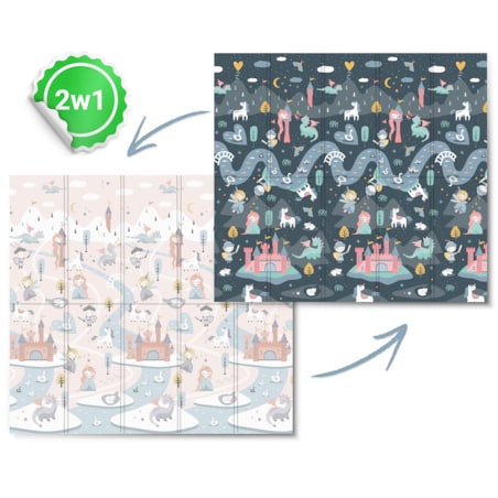 Mata piankowa edukacyjna składana dla dzieci duża 180x200 pianka xpe Nukido