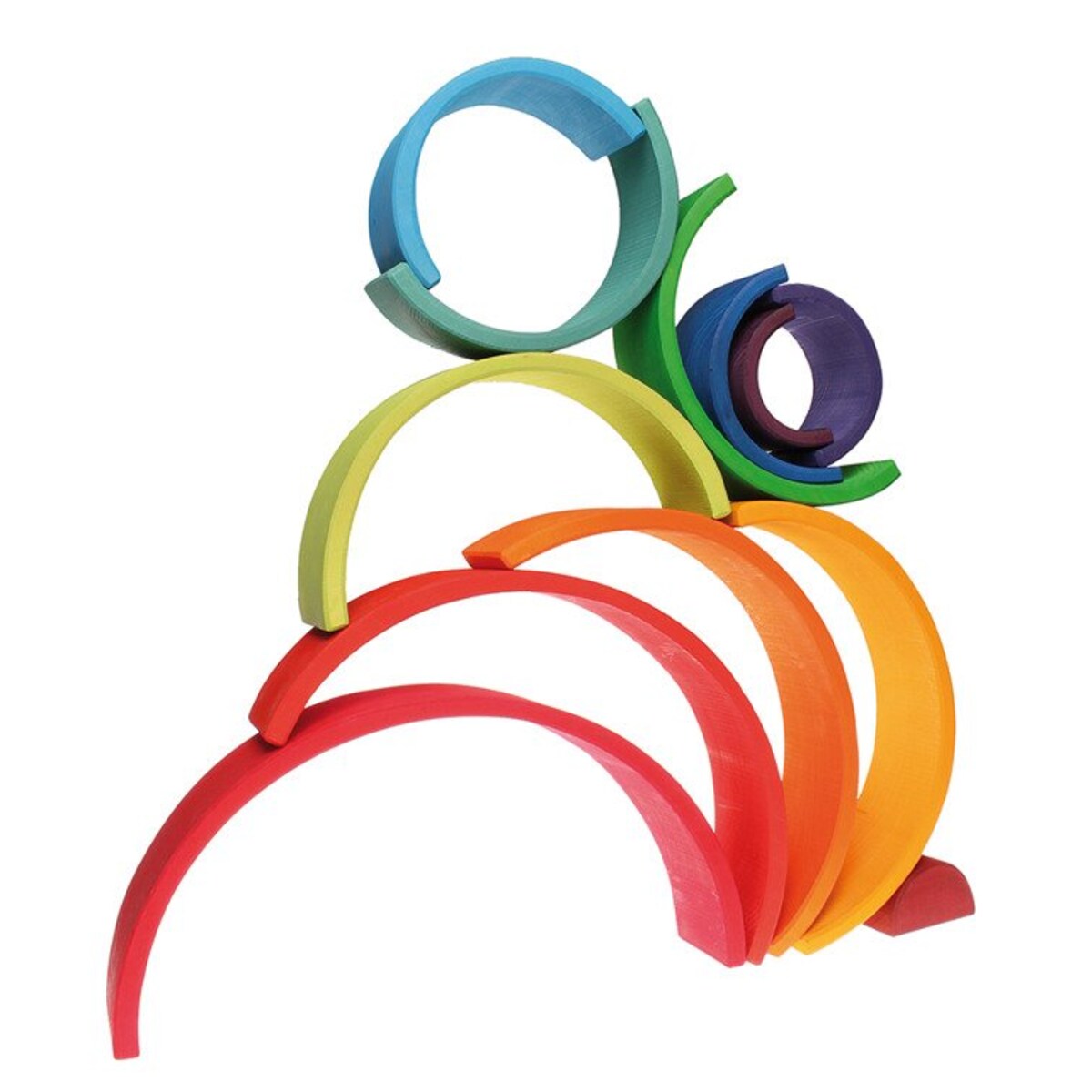 Tęcza Grimm's 12-elementowa - drewniane klocki kolorowe 3+