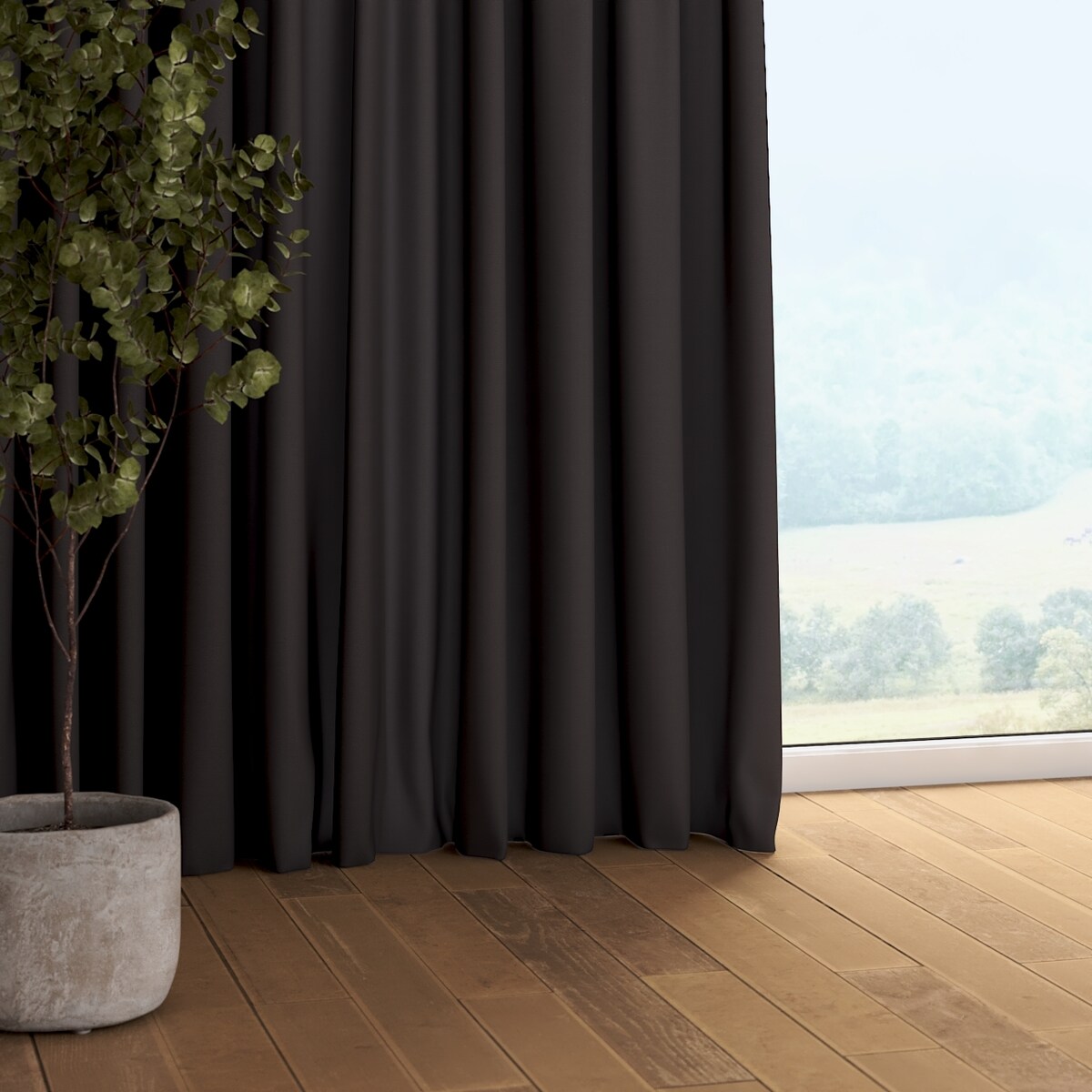 Zasłona na taśmie marszczącej 1 szt. 130x245 shadow grey (grafitowy)