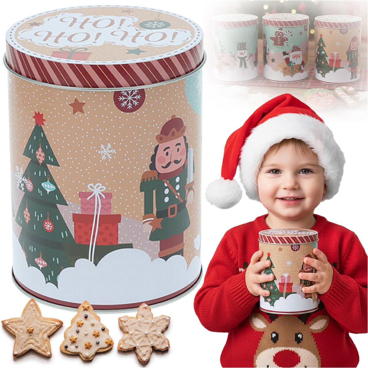 Puszka Na Pierniki Ciastka Boże Narodzenie 10X14 Cm Świąteczna Dekoracyjna Cukierki Słodycze