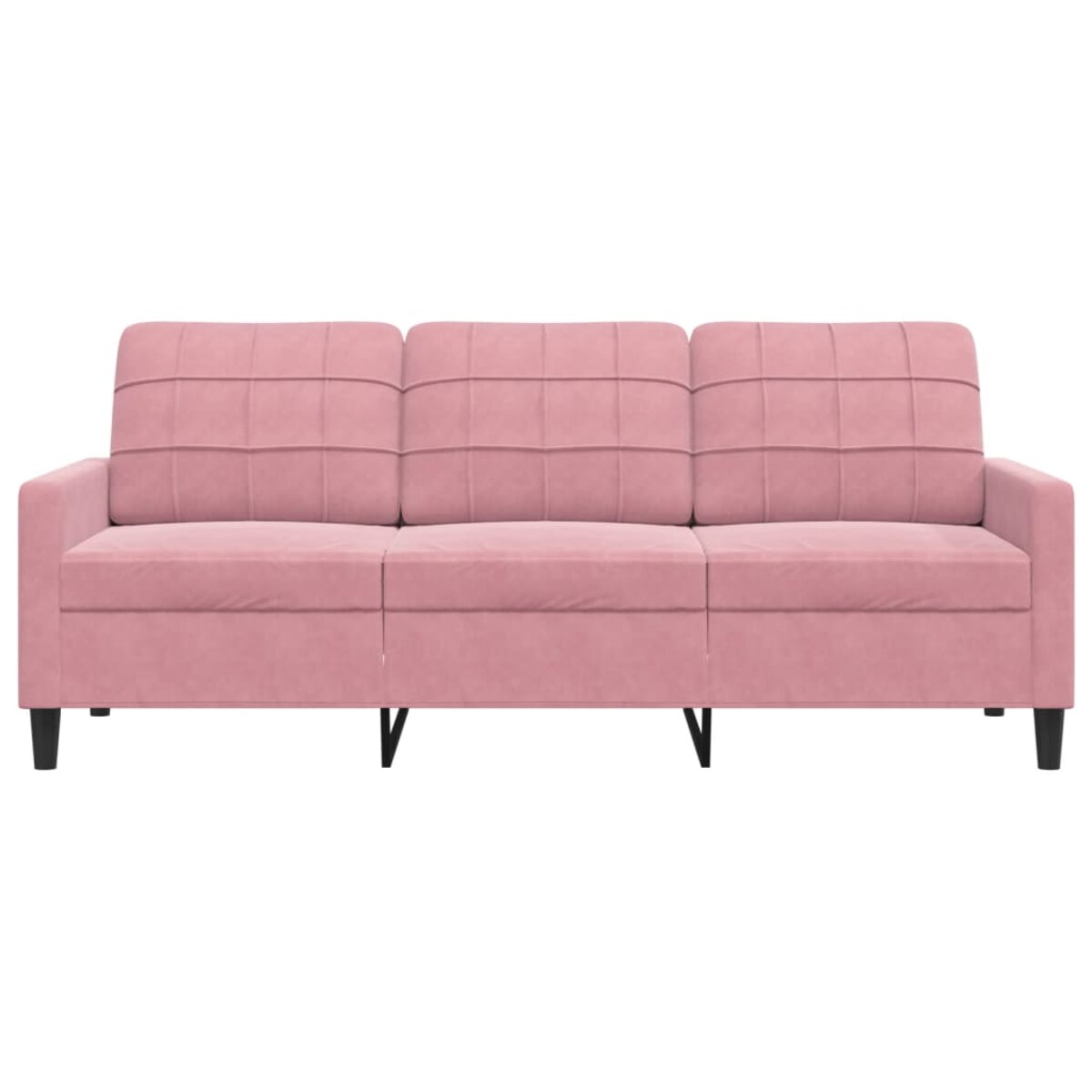 vidaXL Sofa 3-osobowa, różowa, 180 cm, obita aksamitem