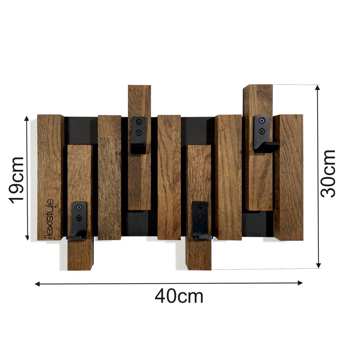 Wieszak ścienny na ubrania Lamele Mini 40cm brązowy