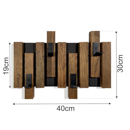 Wieszak ścienny na ubrania Lamele Mini 40cm brązowy