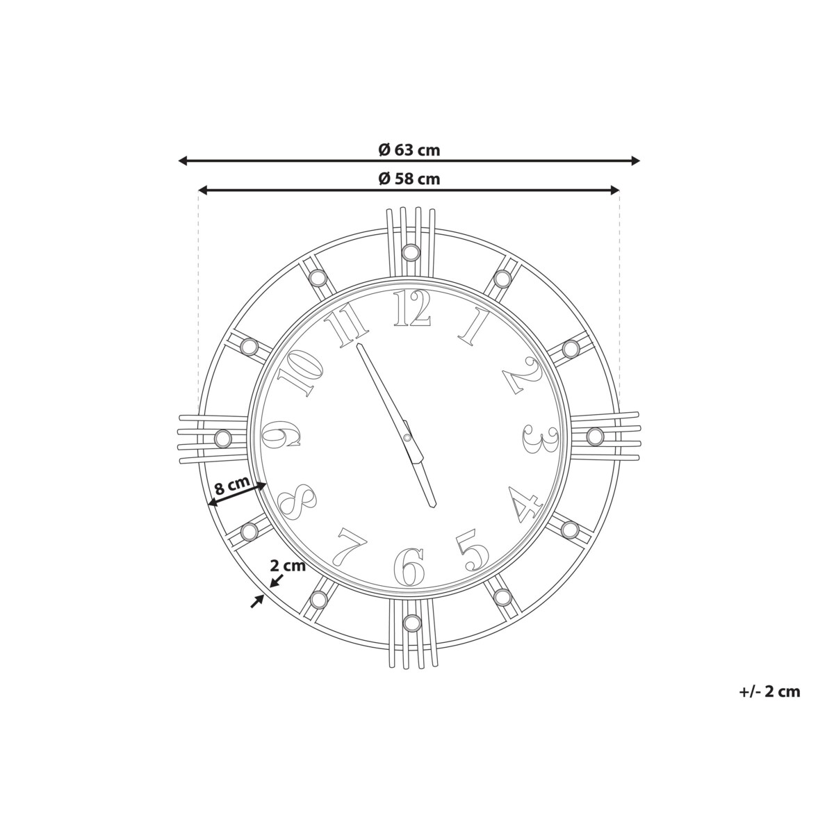Zegar ścienny ø 63 cm złoty LANCY
