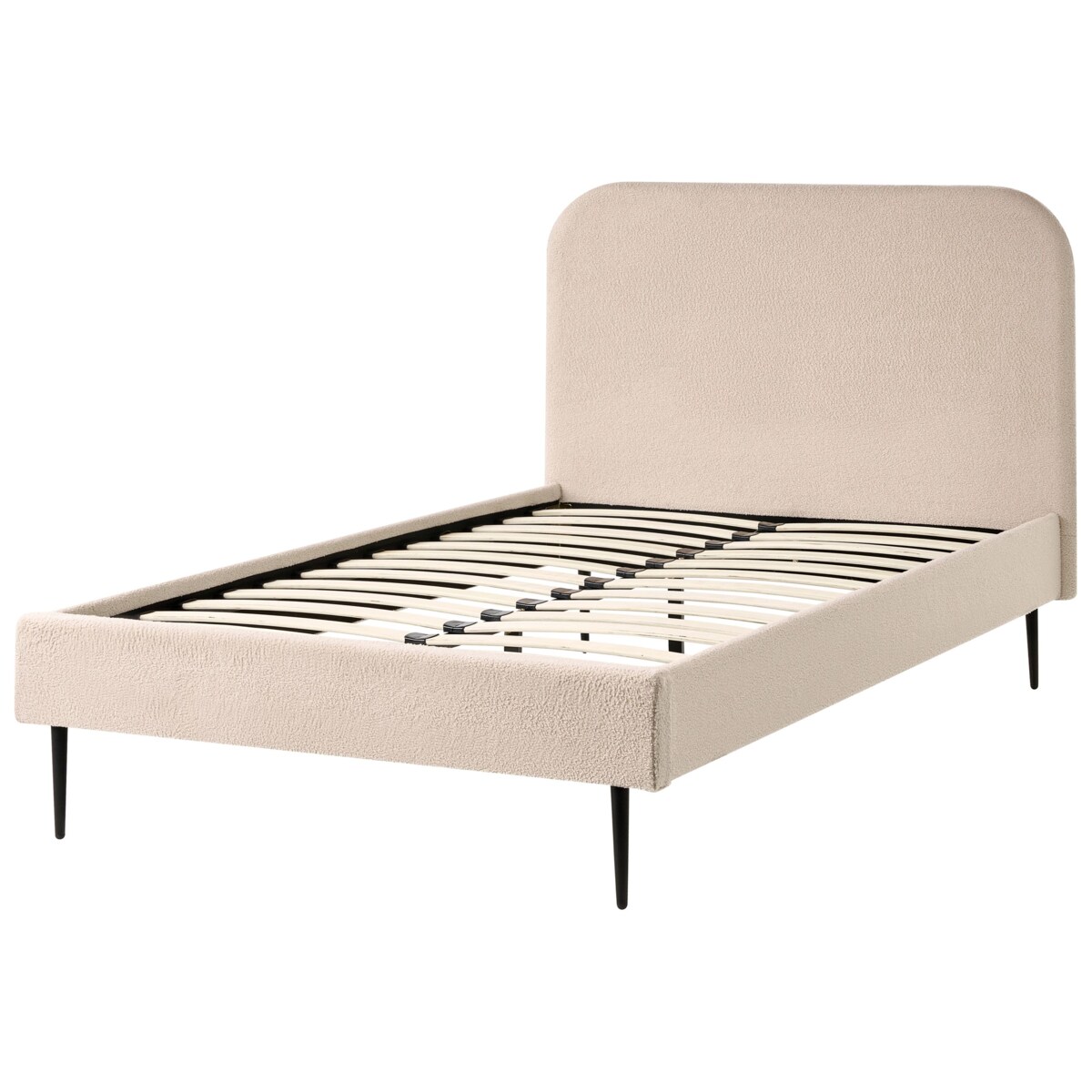 Łóżko Boucle FLAYAT 120 x 200 cm Jasnobeżowy