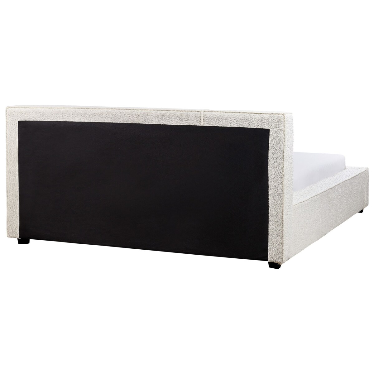 Łóżko boucle 160 x 200 cm złamana biel MIRANDE