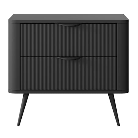 Stolik nocny ryflowany LENA w kolorze czarnym
