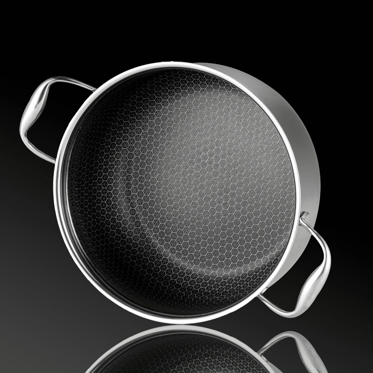 Profesjonalny garnek Mitsu 2,8 L 20 cm z pokrywką Plaster miodu Na indukcje Na gaz Nierdzewny