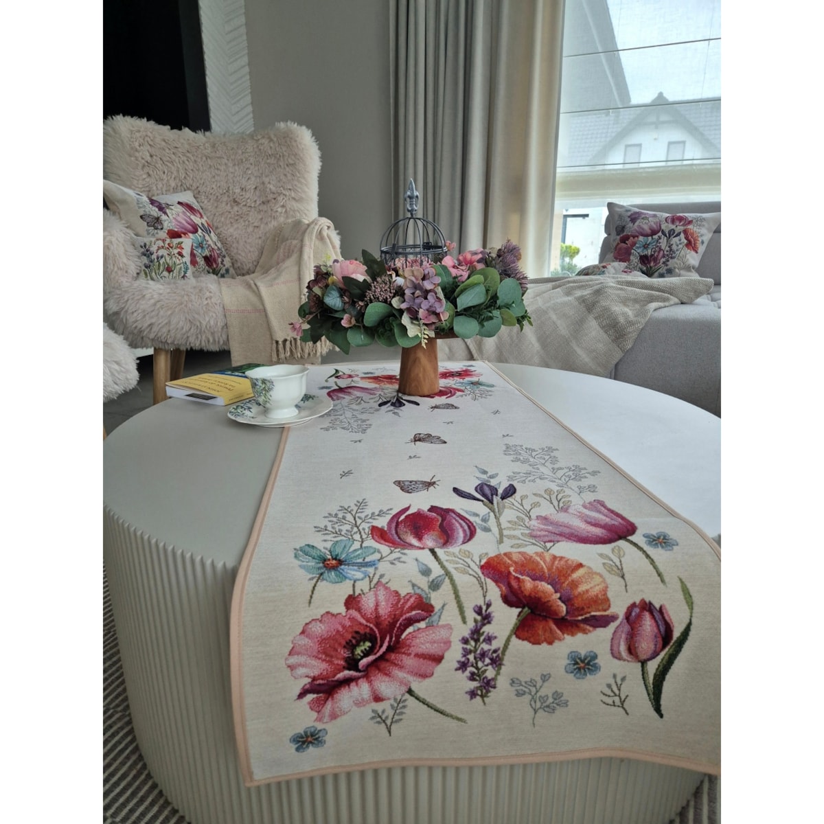 Bieżnik Na Stół 40X100 Cm Dekoracyjny Ozdobny Fleur