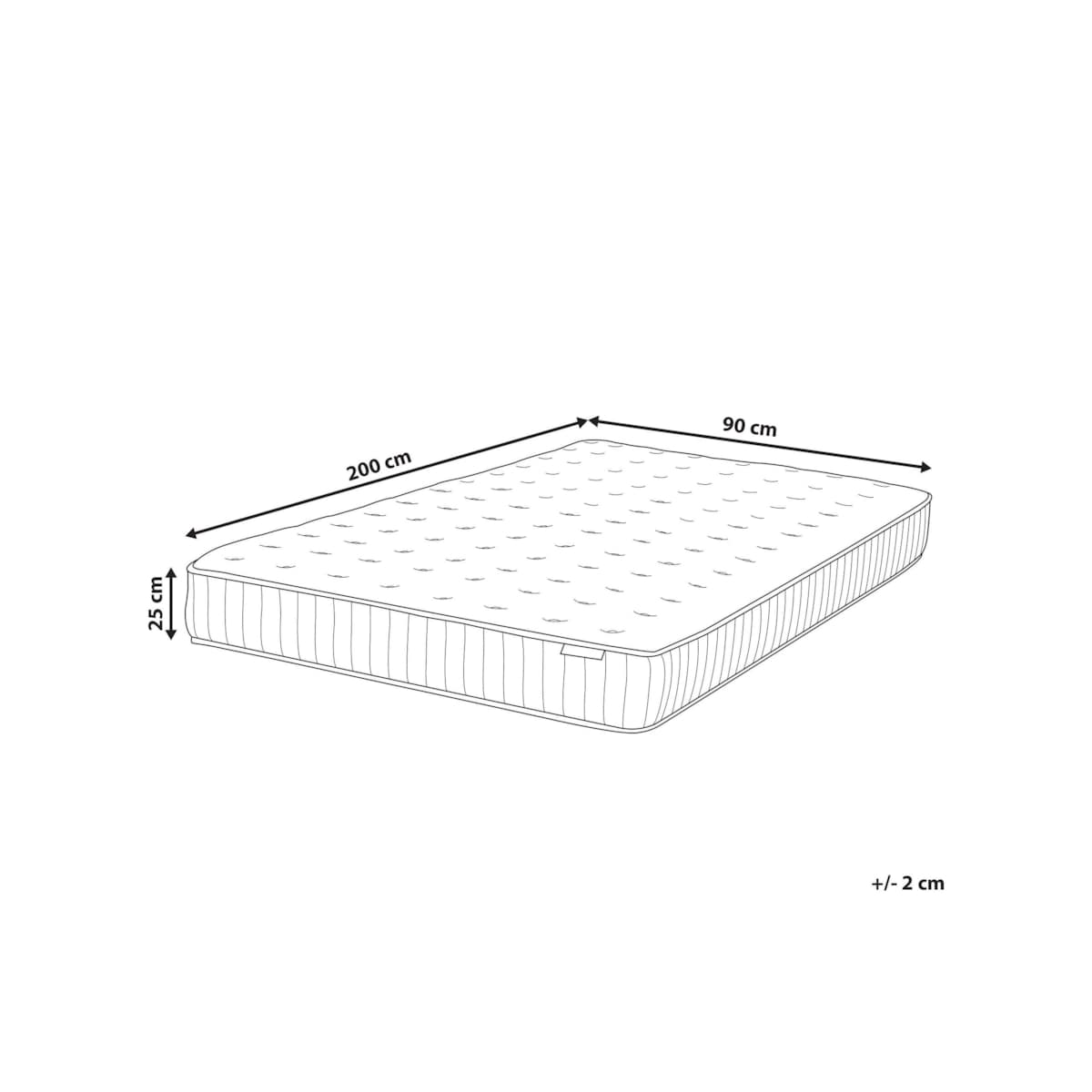 Materac kieszeniowy PLEASANT Twardy 90 x 200 cm