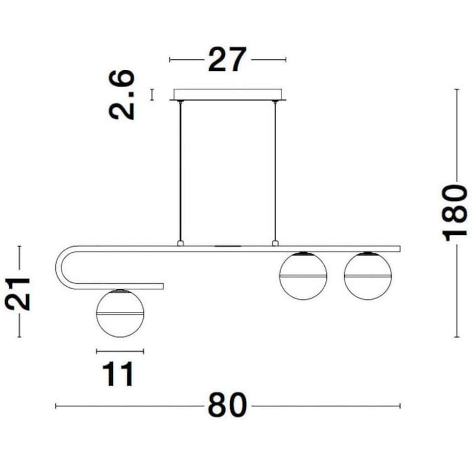 Modernistyczna LAMPA wisząca PEREZ LE41750 Luces Exclusivas metalowa OPRAWA loftowy ZWIS kule balls biae zote