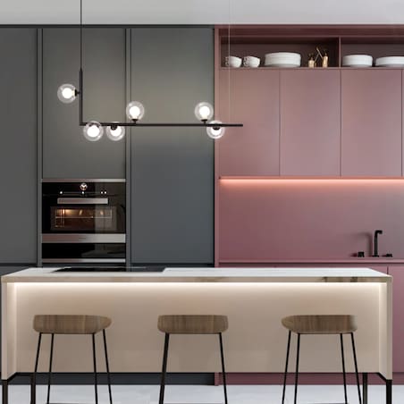 Lampa Sufitowa 6 Głowic Metalowa Czarna Industrial