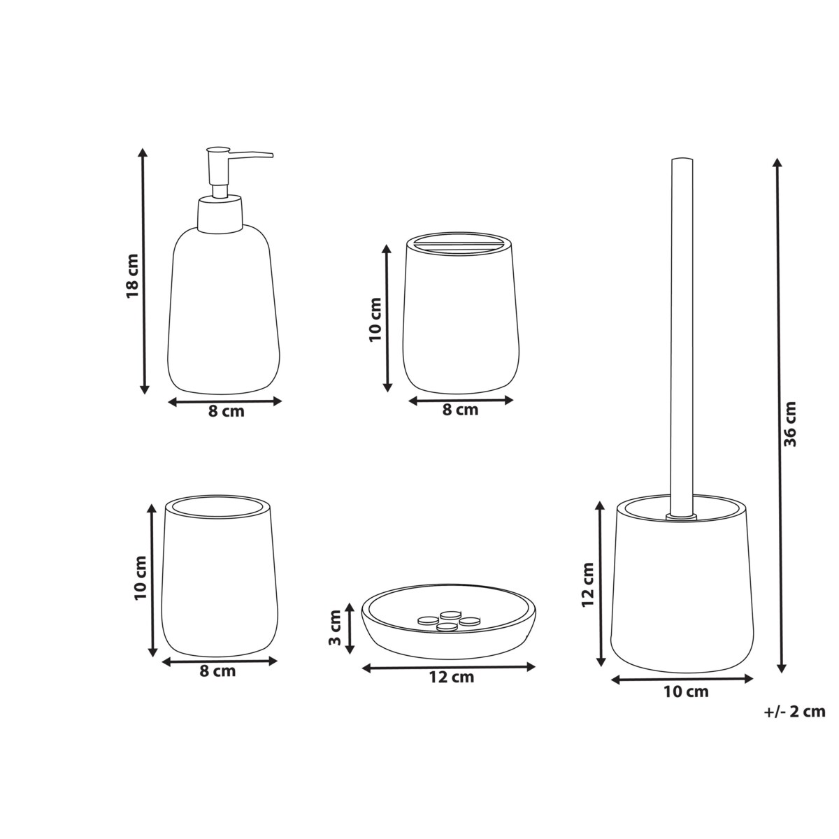 Zestaw akcesoriów łazienkowych 5 elementów POZUZO Miętowy