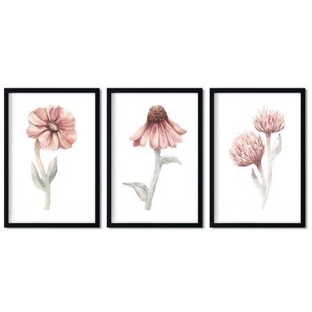 3 x plakat dla dzieci | kwiaty zestaw III 30x40