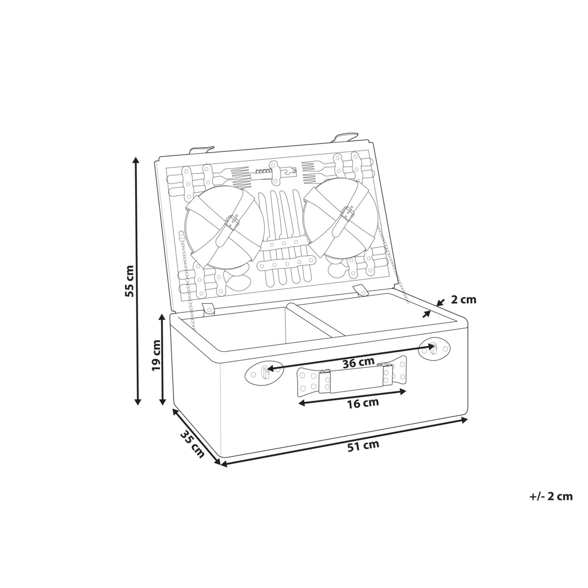 Kosz piknikowy FIGUE Plecionka Szary
