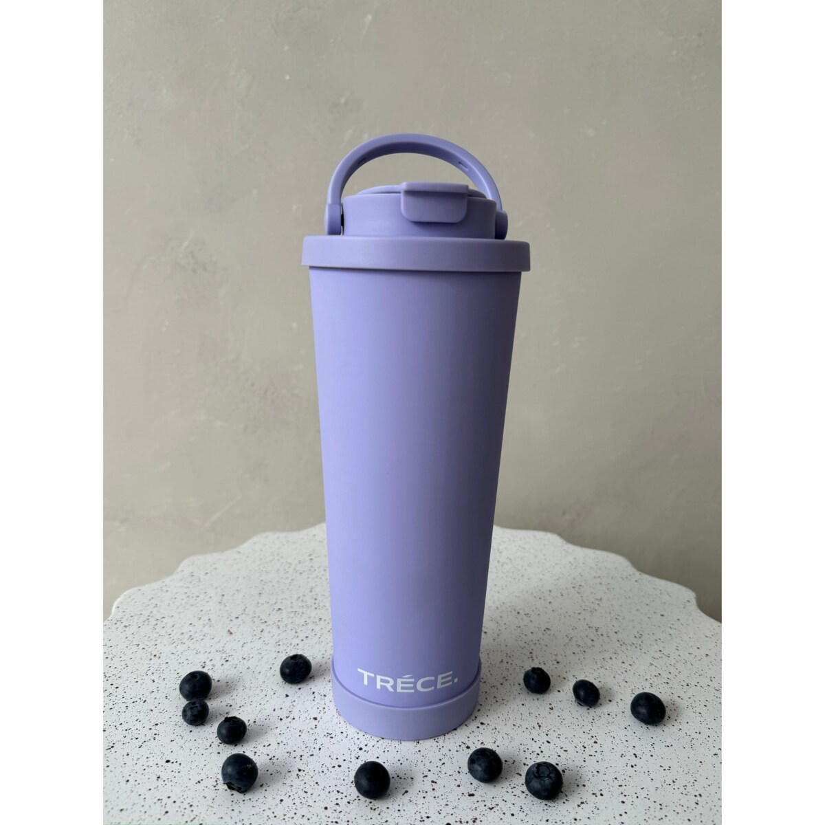 Kubek termiczny ze słomką: fioletowy