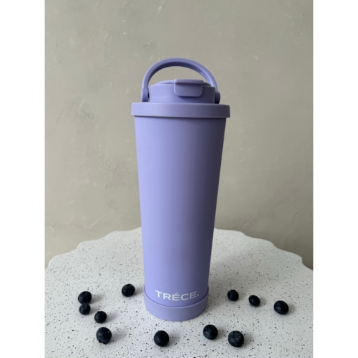 Kubek termiczny ze słomką: fioletowy