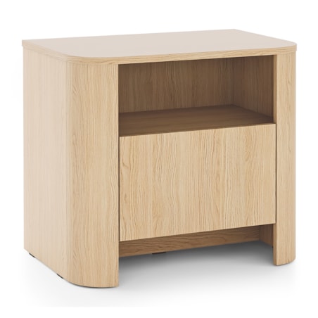 Szafka nocna BALI o zaokrąglonych kształtach w nowoczesnym stylu, Dąb Vinc