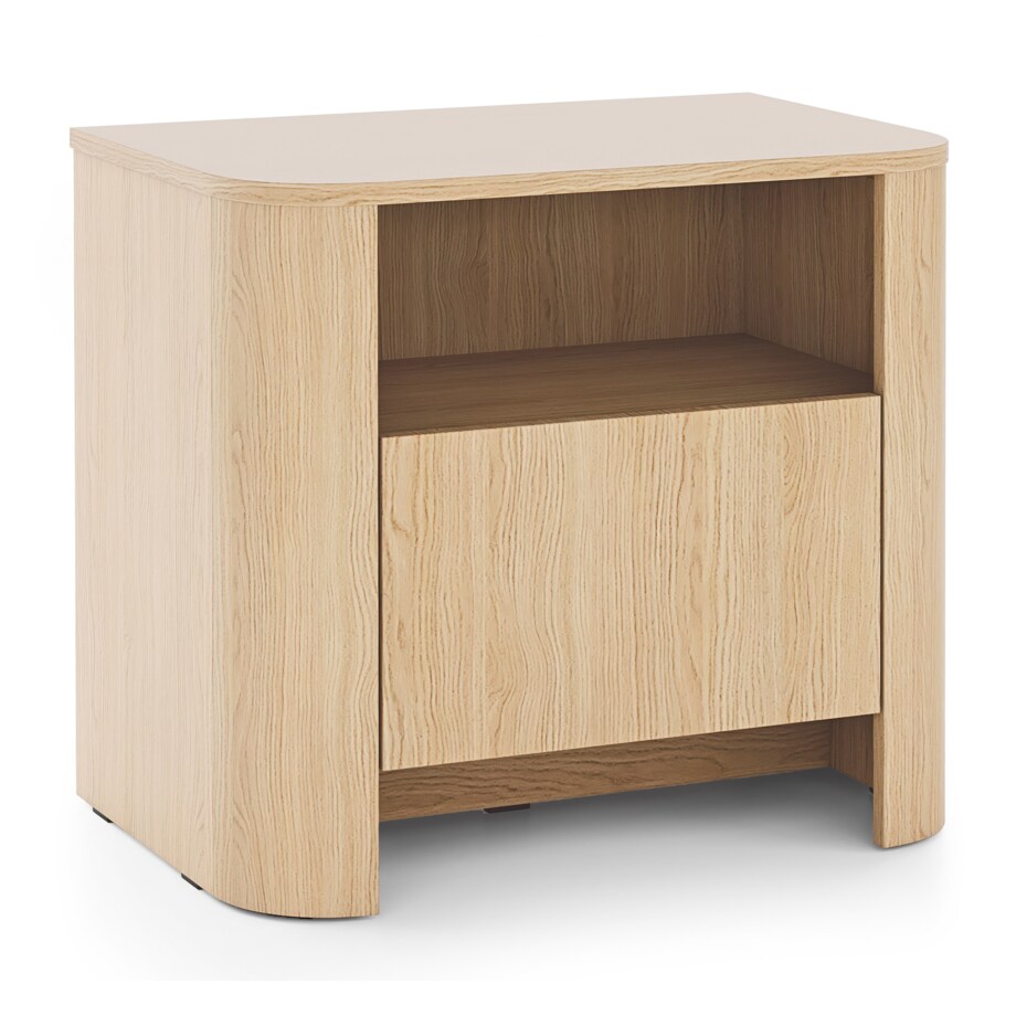 Szafka nocna BALI o zaokrąglonych kształtach w nowoczesnym stylu, Dąb Vinc