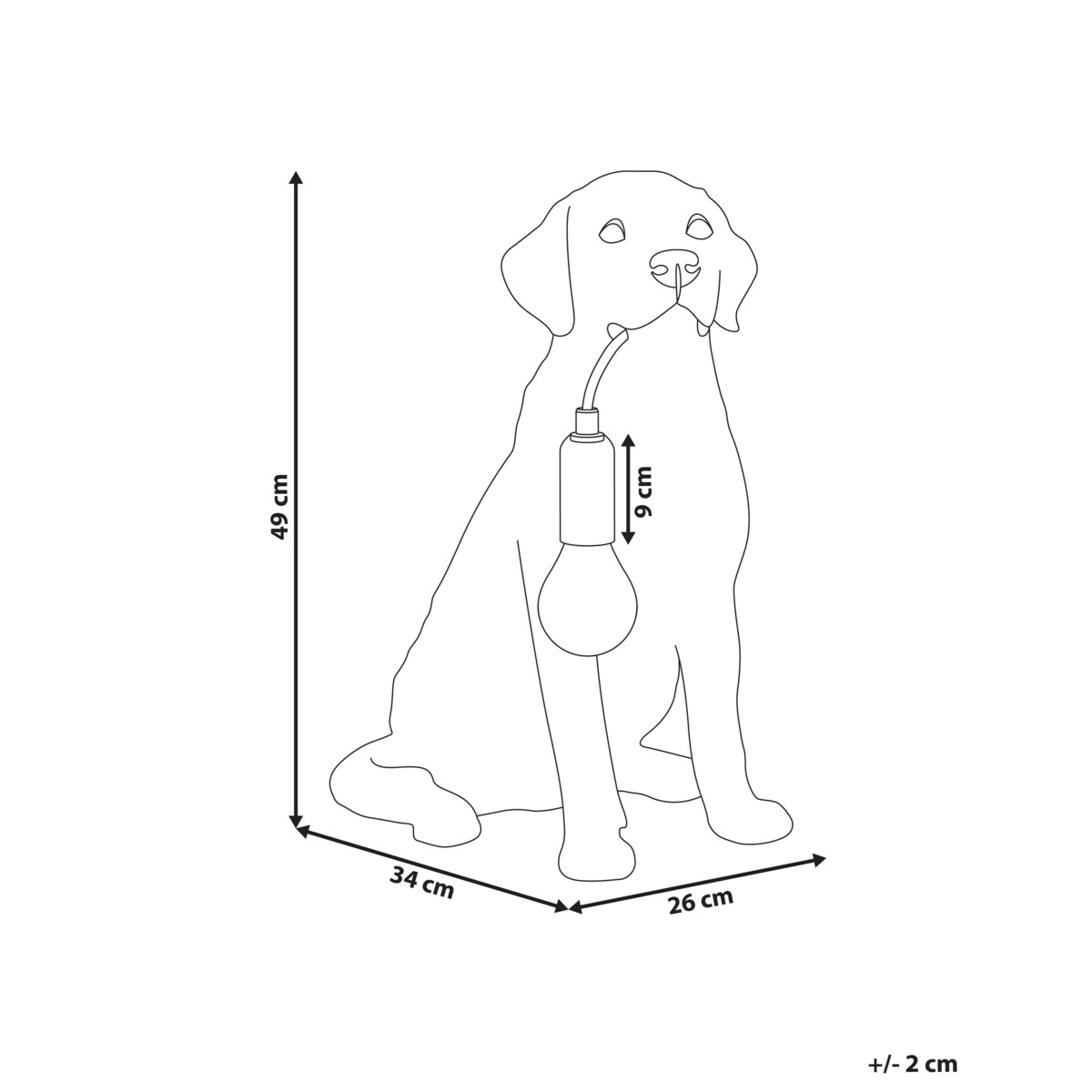 Lampa stołowa Pies MARLEY Złoty