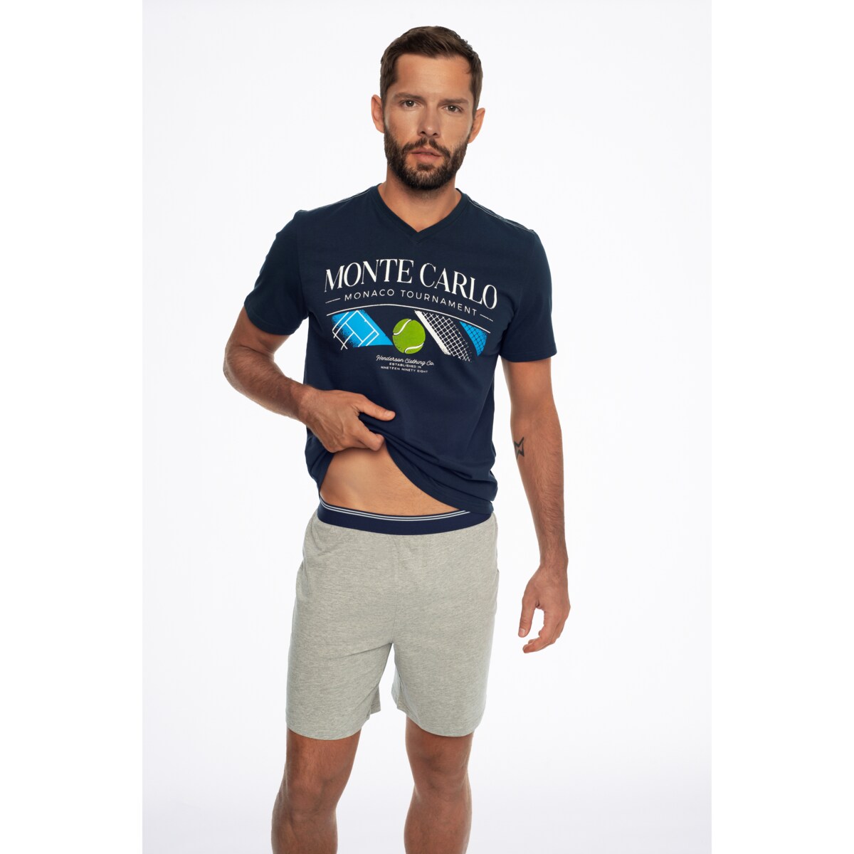 Piżama Court 41281-59X Granatowo-Szara Granatowo-Szary, XL