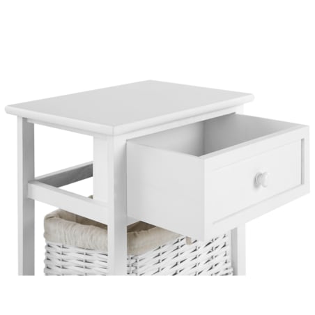 Szafka nocna 2 kosze biała FLOWELLA