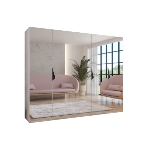 Szafa uchylna z lustrem Sandi 3 250 wys 202 cm Biały + u Czarny