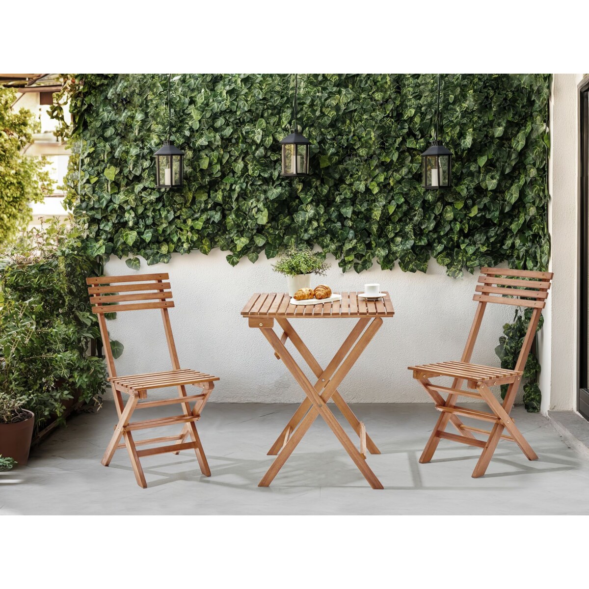 Zestaw mebli balkonowych Składane SOLAROLO Certyfikowane drewno akacjowe Brązowy