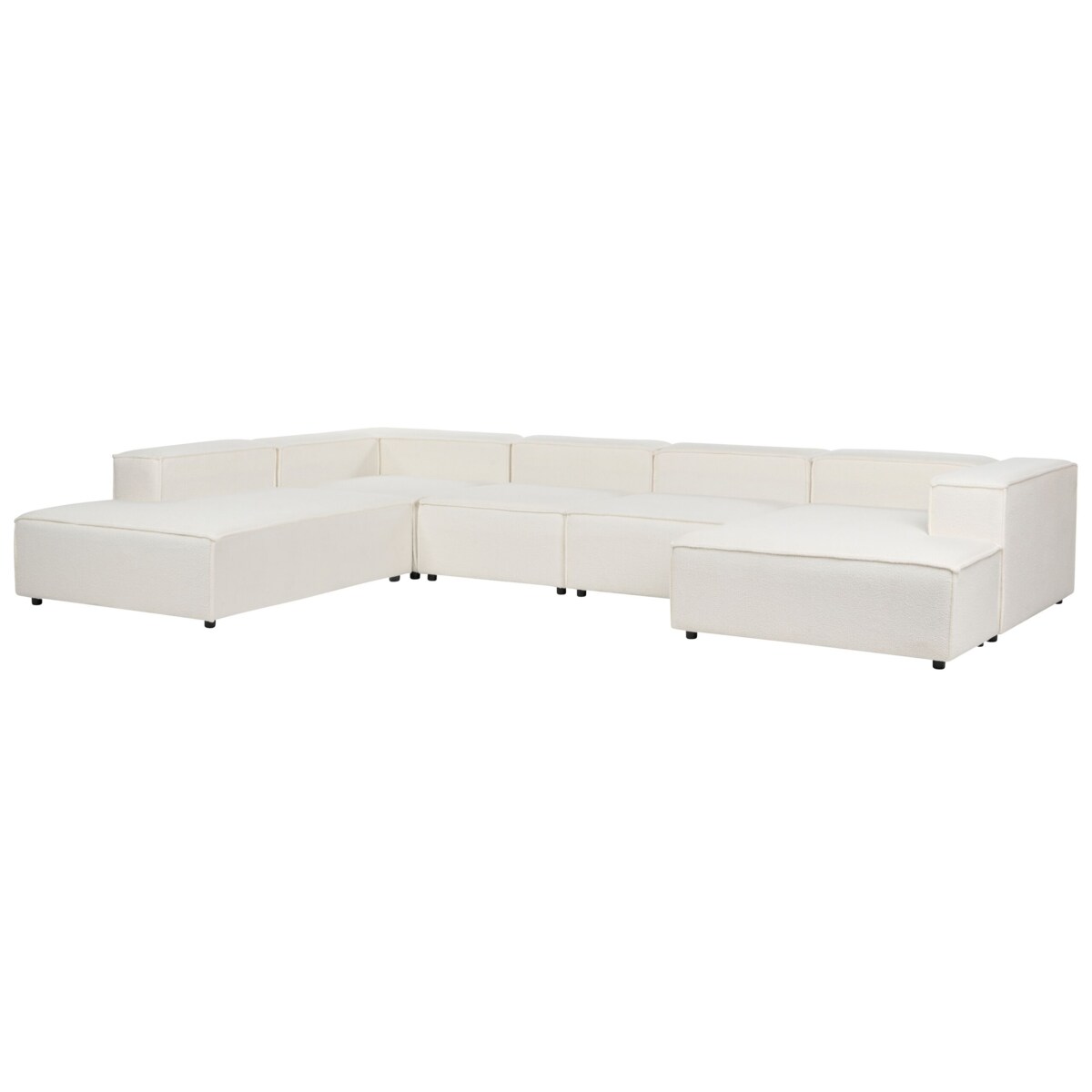 Narożnik modułowy ARDAL Boucle Biały dla 5 osób Prawostronny