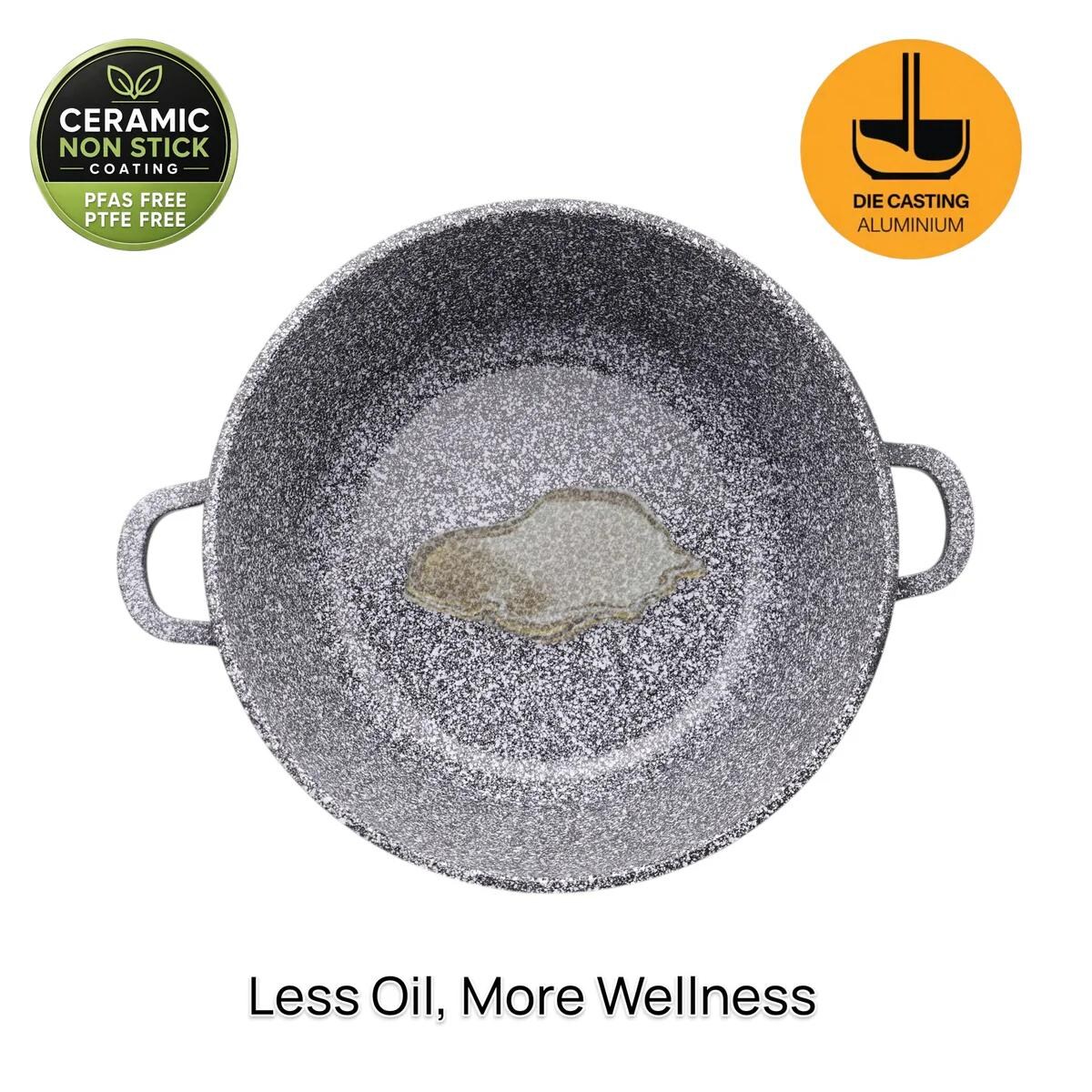 Garnek ceramiczny z pokrywką 28CM 6.5L na indukcję gaz kamienny MASTERPAN