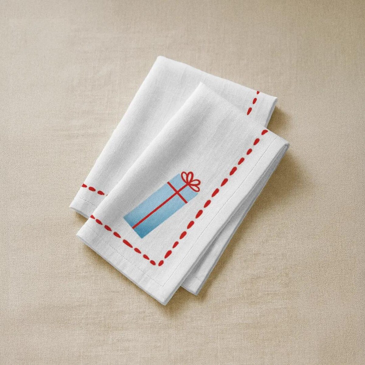 Serwetki świąteczne - Minimalistyczny prezencik (2szt.)