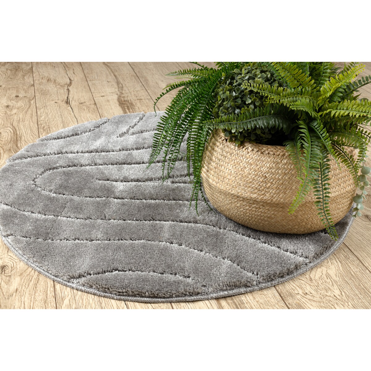 Dywan łazienkowy SUPREME koło WAVES fale, koło 100 cm