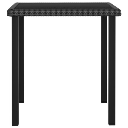 vidaXL Stół ogrodowy, jadalniany, czarny, 70x70x73 cm, rattan PE
