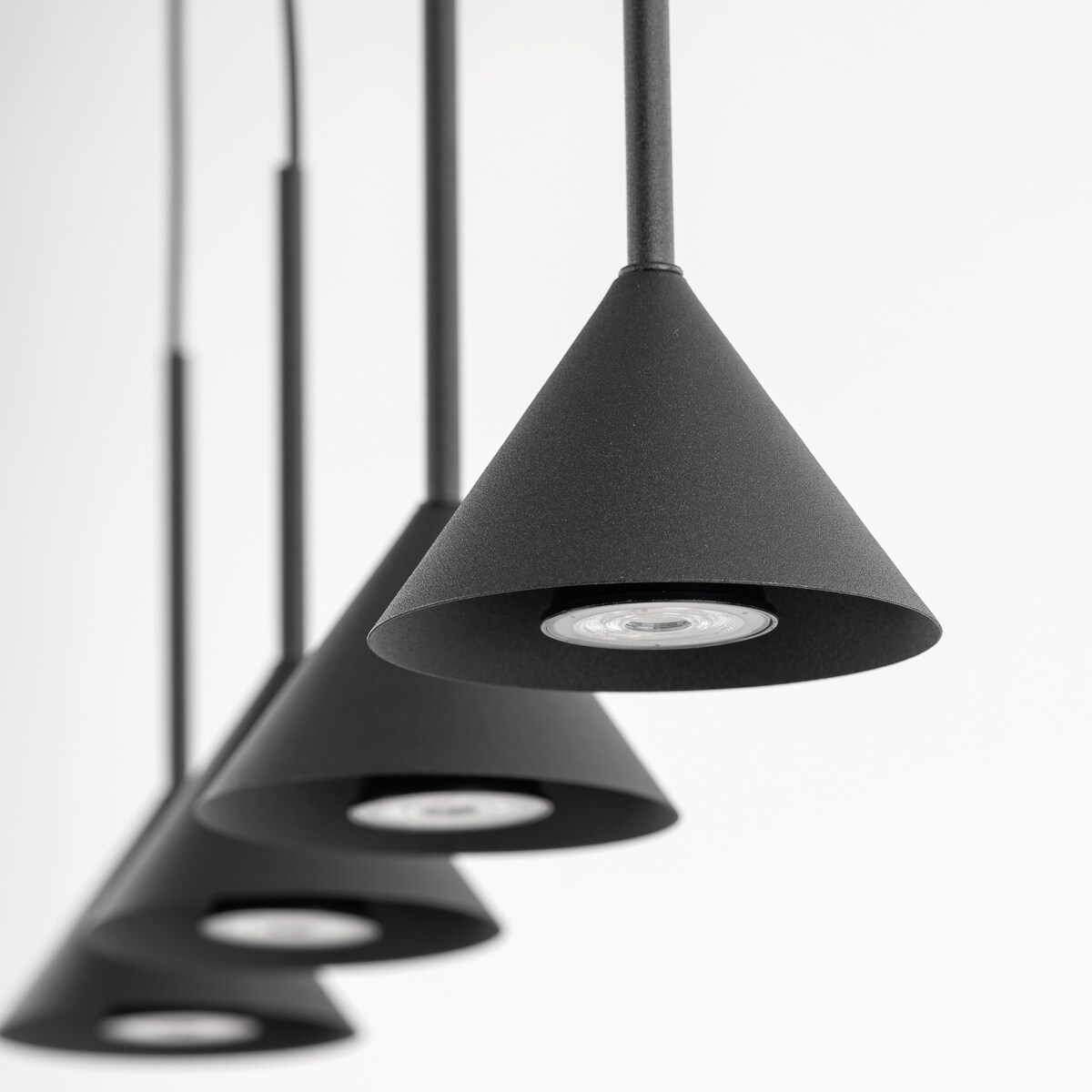 Lampa wisząca TK Lighting CONO BLACK MINI 10305 czarna 4xGU10 regulowana wysokość nowoczesna do kuchni i salonu