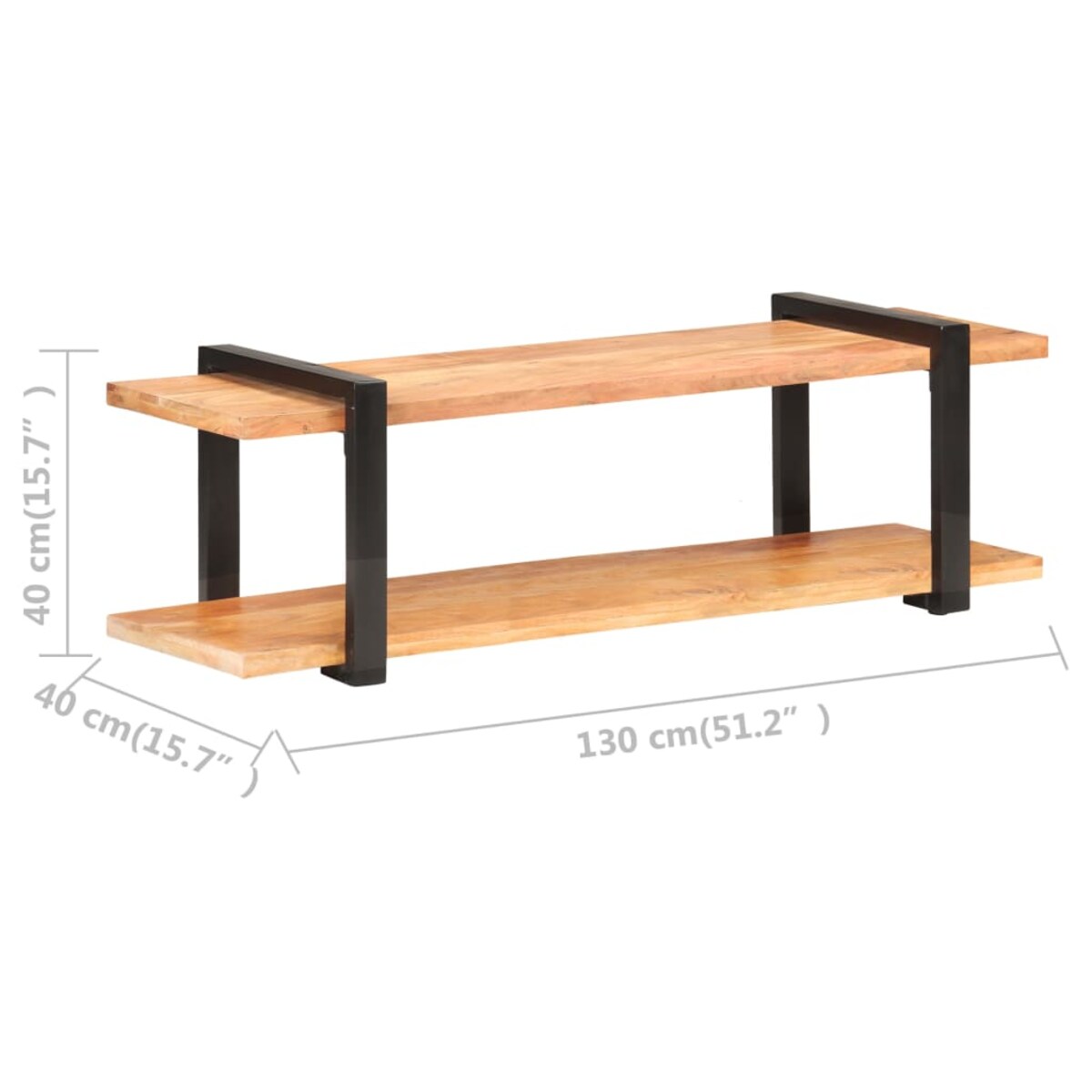 vidaXL Szafka pod TV, 130 x 40 x 40 cm, lite drewno akacjowe