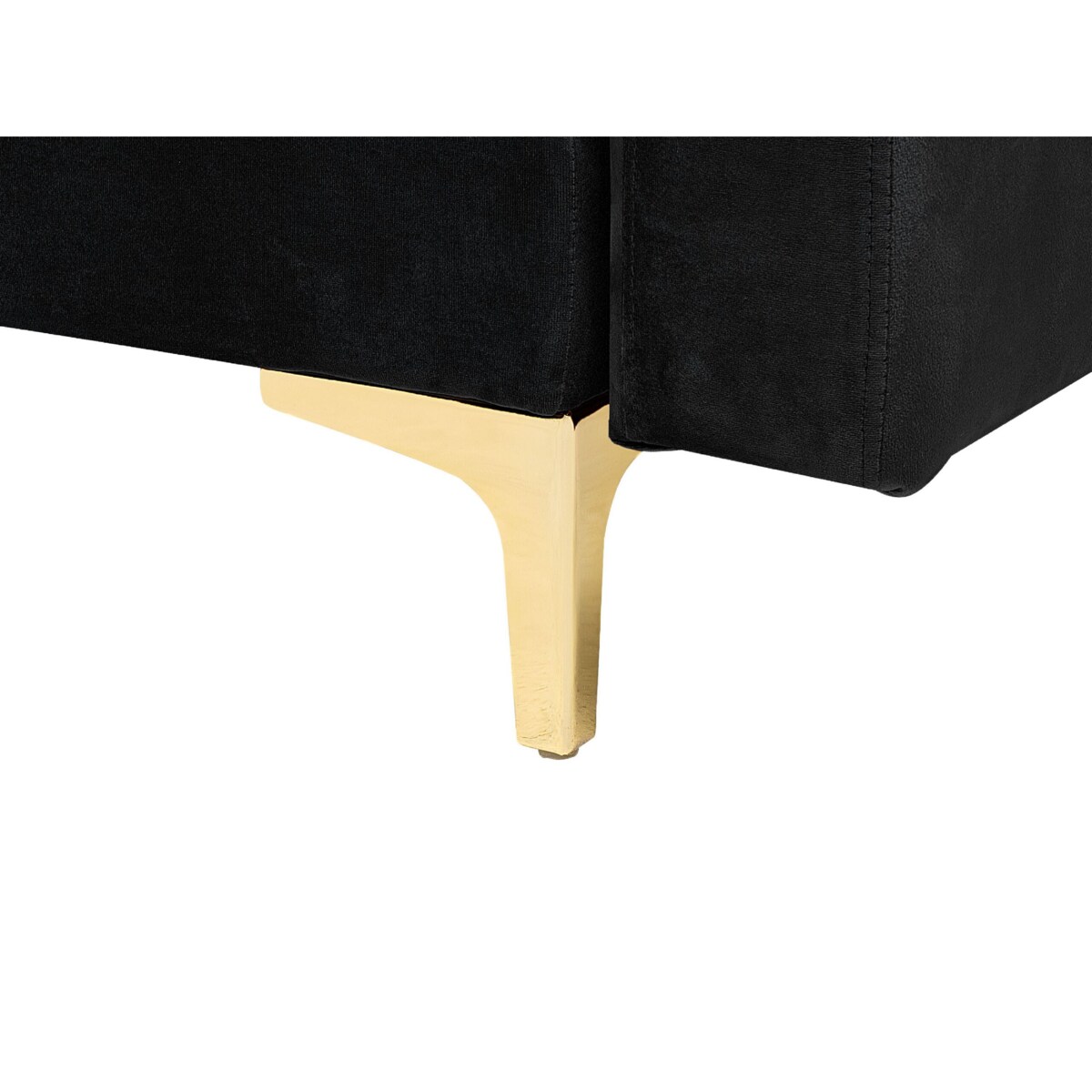 Sofa trzyosobowa welurowa czarna ABERDEEN