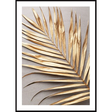 Poster Story, Plakat, Obraz - Złota Palma na Szarym Tle, wymiary 50 x 70 cm