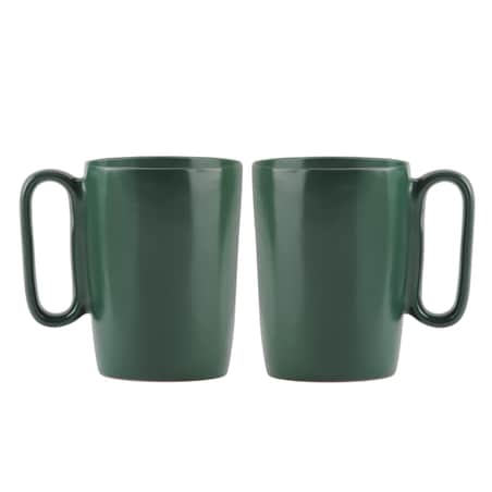 Dwa kubki ceramiczne z uszkiem 250 ml Fuori zielone 30039