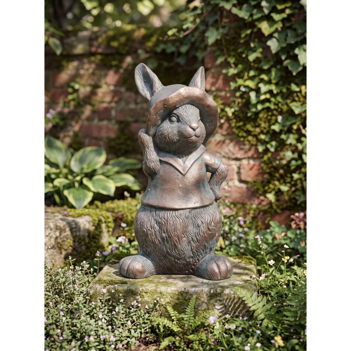 Figurka ogrodowa KONAKRY Królik 37 cm Brązowy