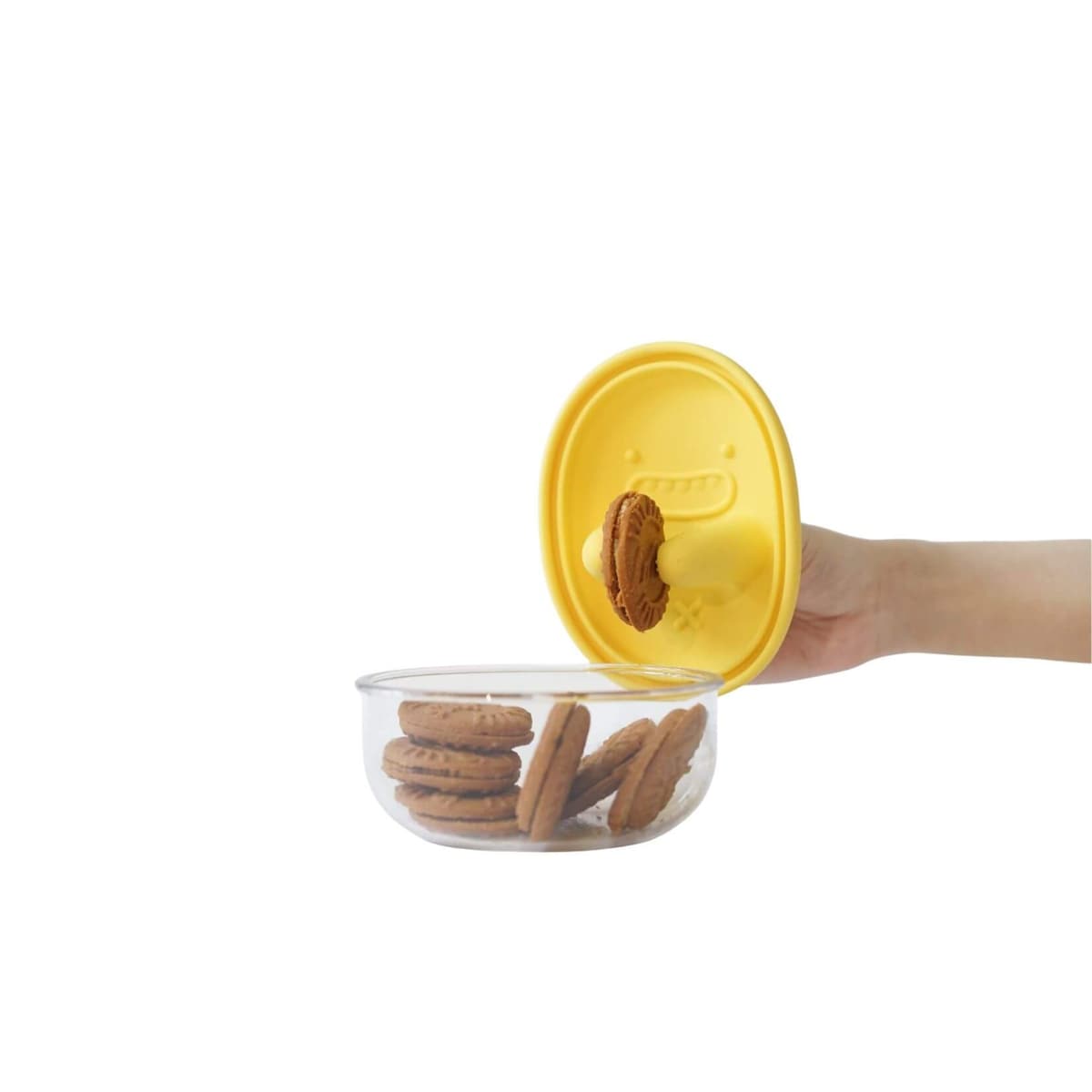 MONCHI FINGER SNACK BOWL innowacyjny pojemnik na przekąski, Butter Yellow
