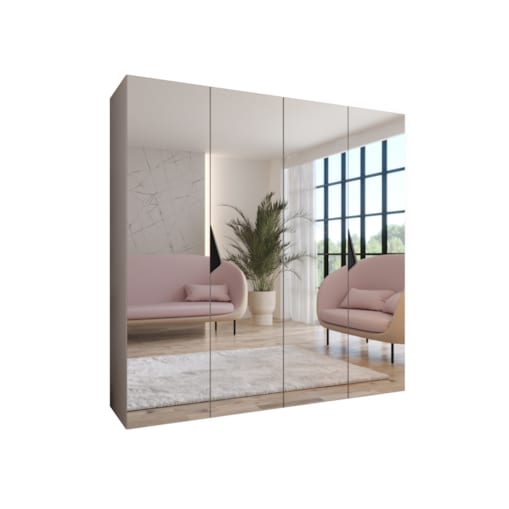 Szafa uchylna z lustrem Sandi 3 200 wys 202 cm Kaszmir + u Czarny