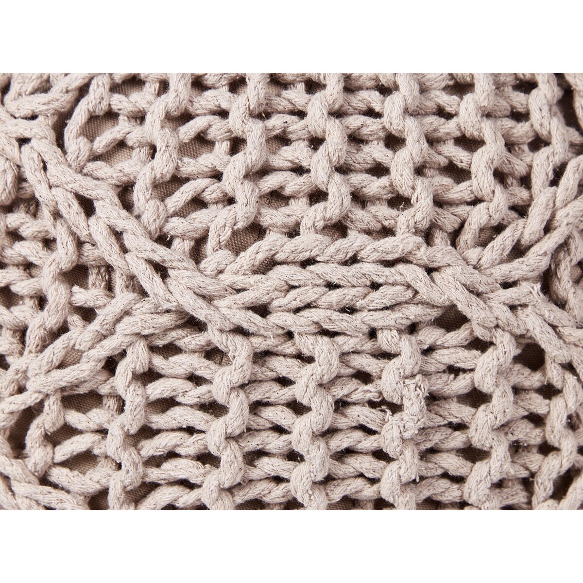 Puf makrama 50 x 35 cm beżowoszary TRIMAN